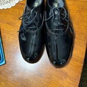 Men's Black Patent Leather Derby Shoes - Classic Lace-Up